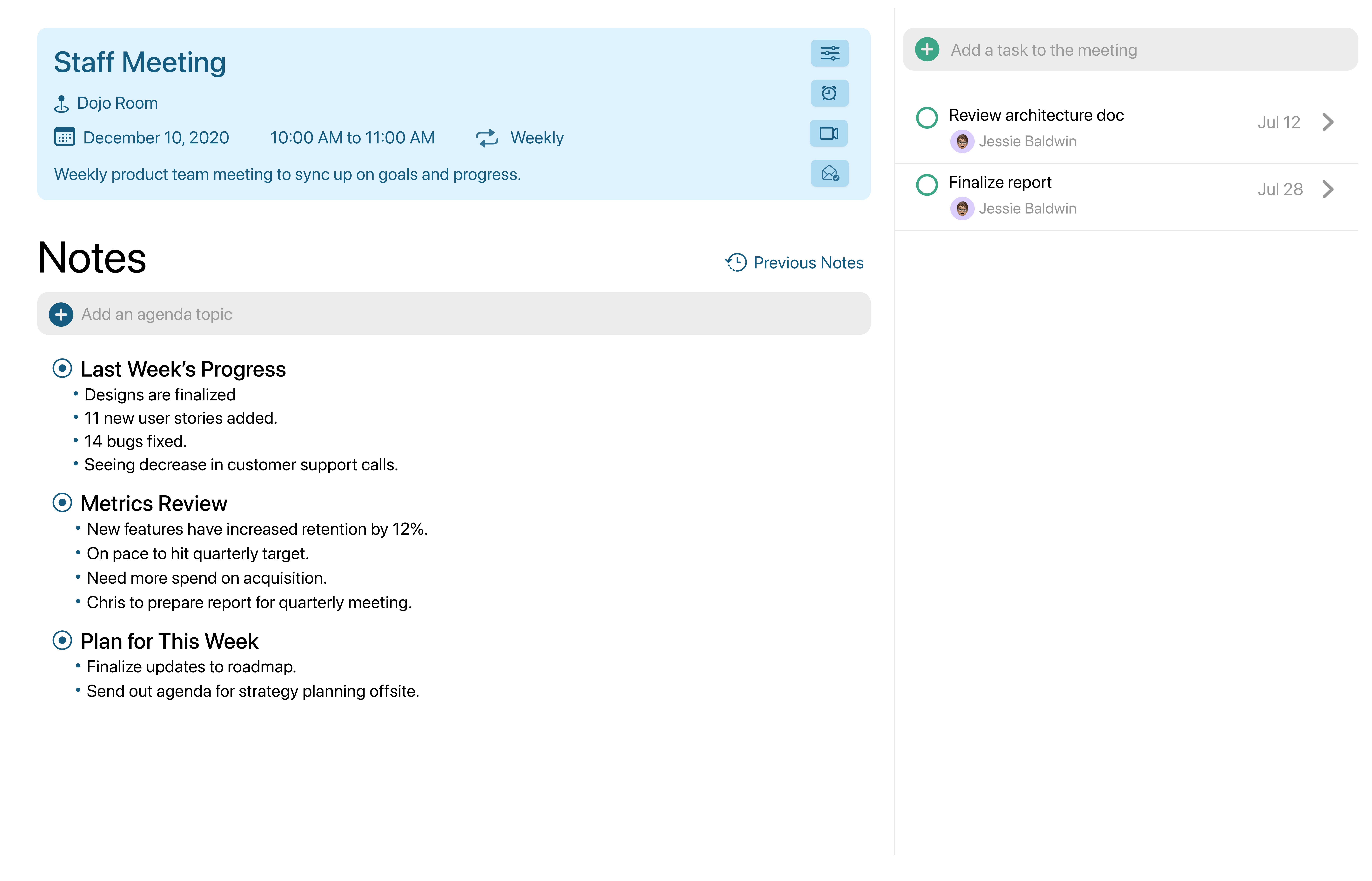 Meeting Workspace View